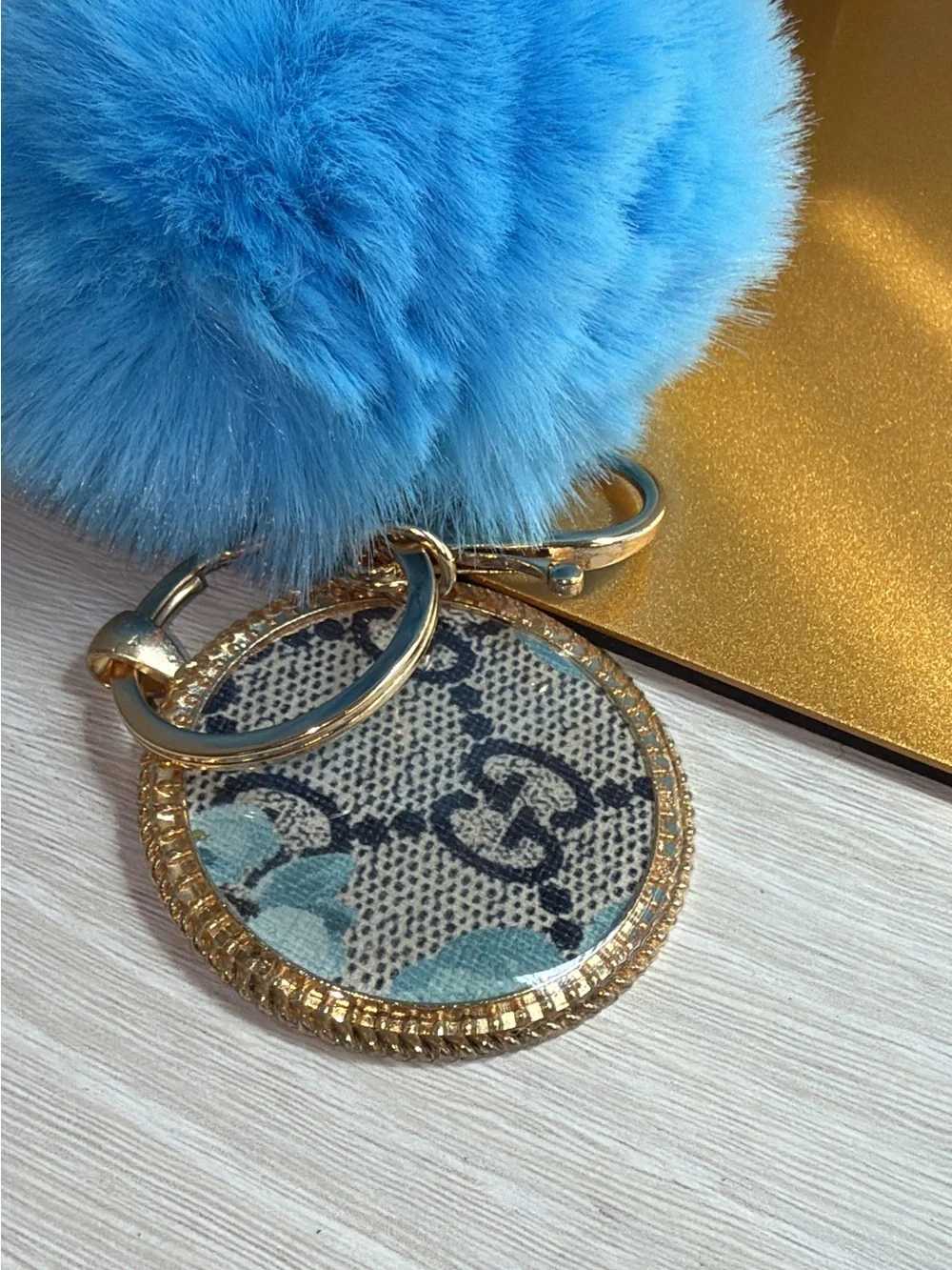 GUcci Bloom authenticated up cycled jumbo bag charm keychain